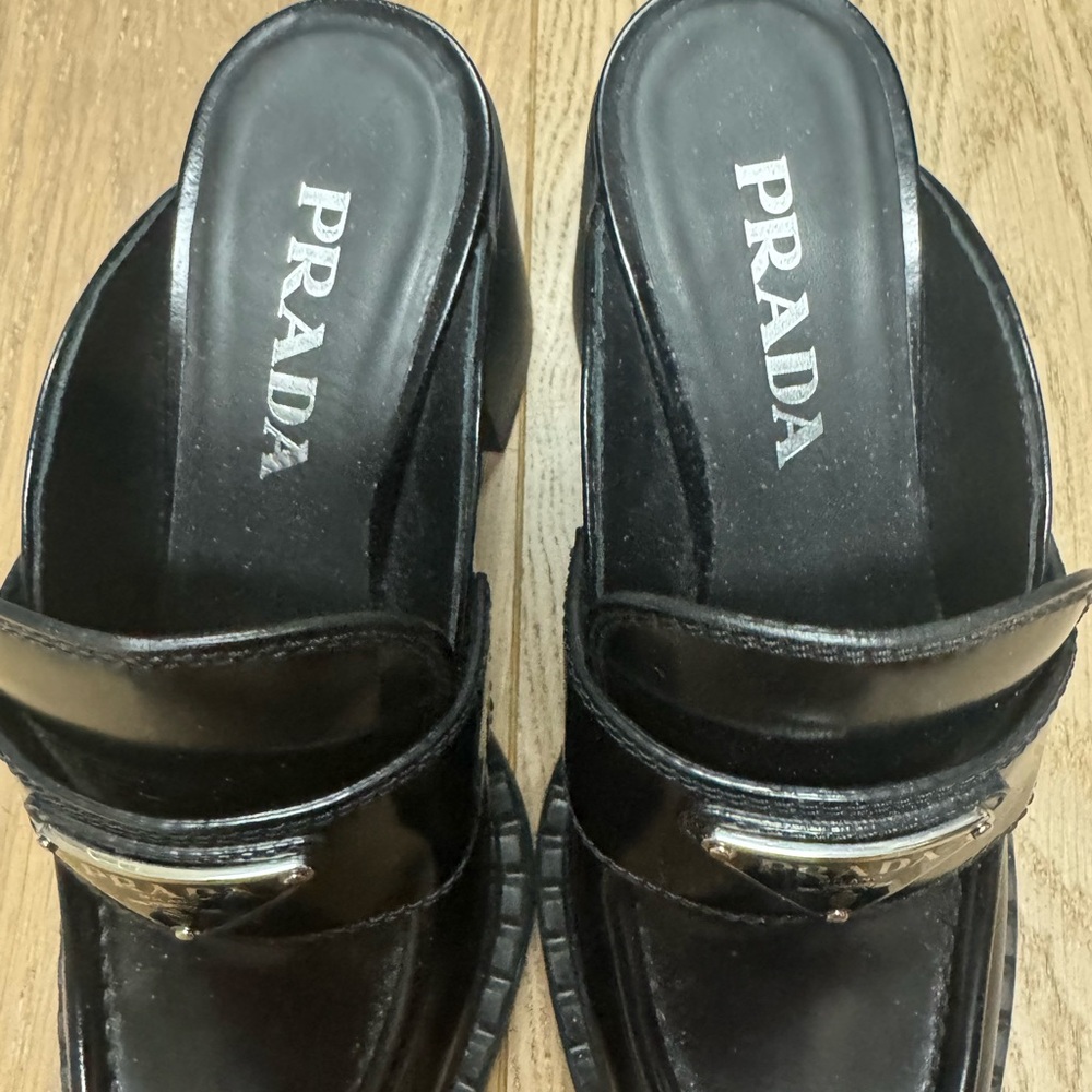Prada Black Leather Loafers - Picture 7 of 8